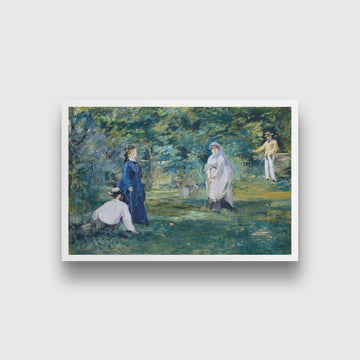 A Game of Croquet Painting - Meri Deewar 3 : 2 Horizontal Premium Wall Art Canvas by MeriDeewar