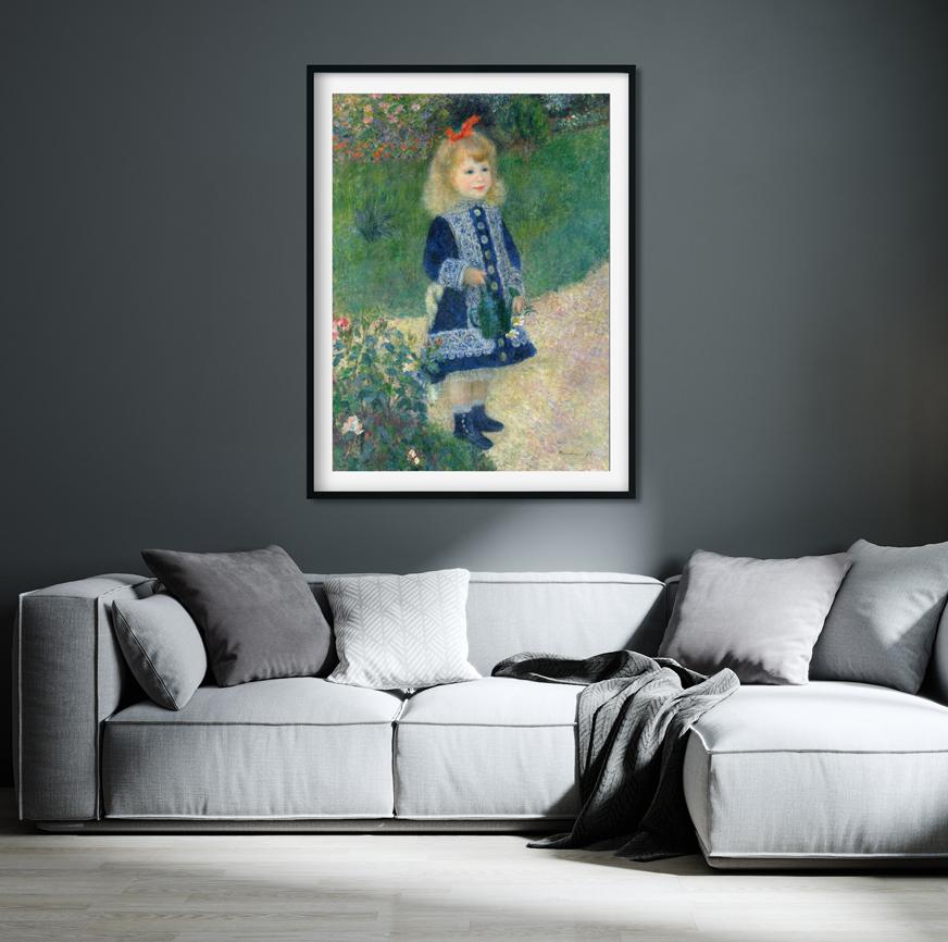 A Girl with a Watering Can Painting-Meri Deewar 3 : 4.2 Vertical Premium Wall Art Canvas by MeriDeewar