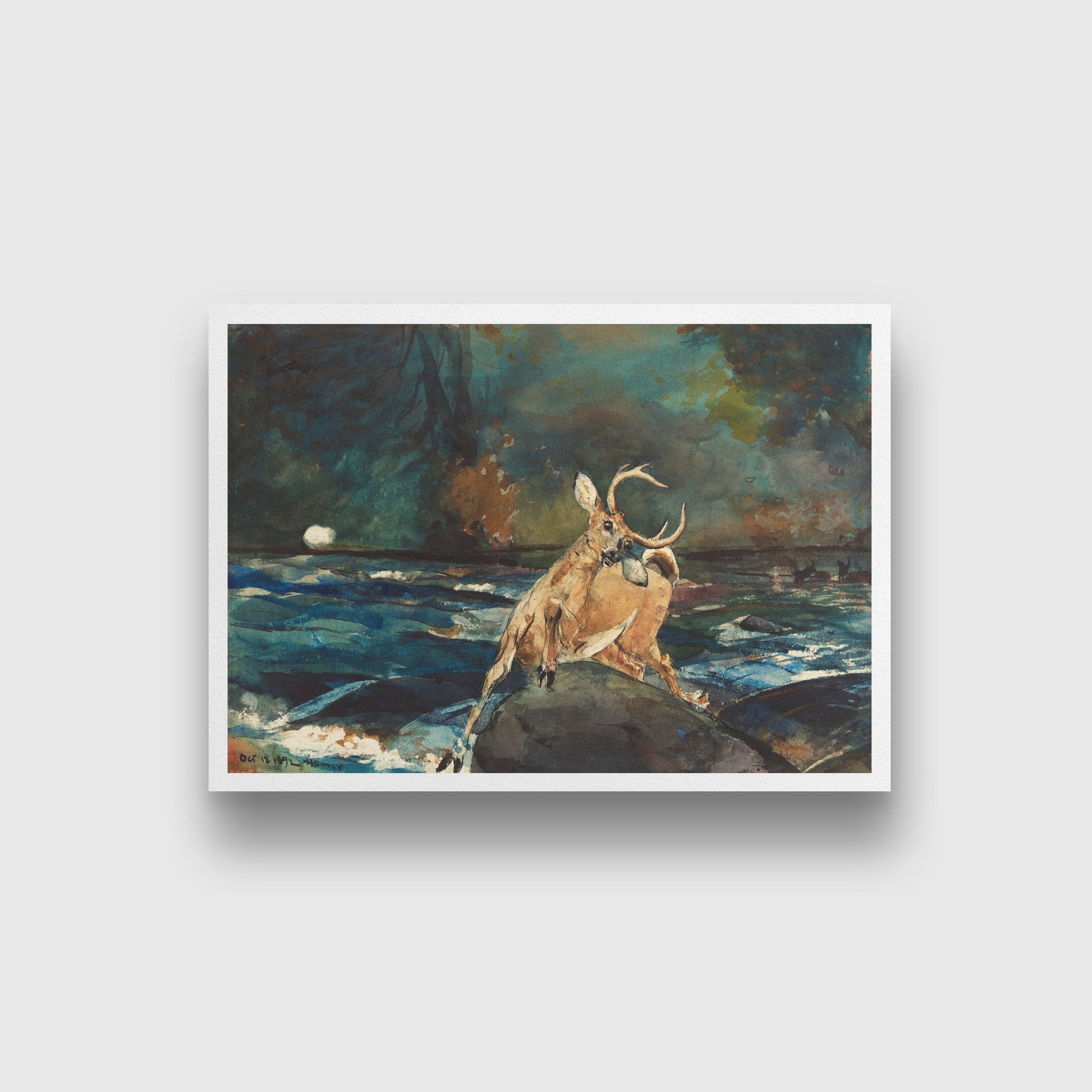 A Good Shot Adirondacks painting - Meri Deewar 3 : 2 Horizontal Premium Wall Art Canvas by MeriDeewar