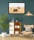 A herd of walking elephants in the Kruger national park painting - Meri Deewar 3 : 2 Horizontal Premium Wall Art Canvas by MeriDeewar