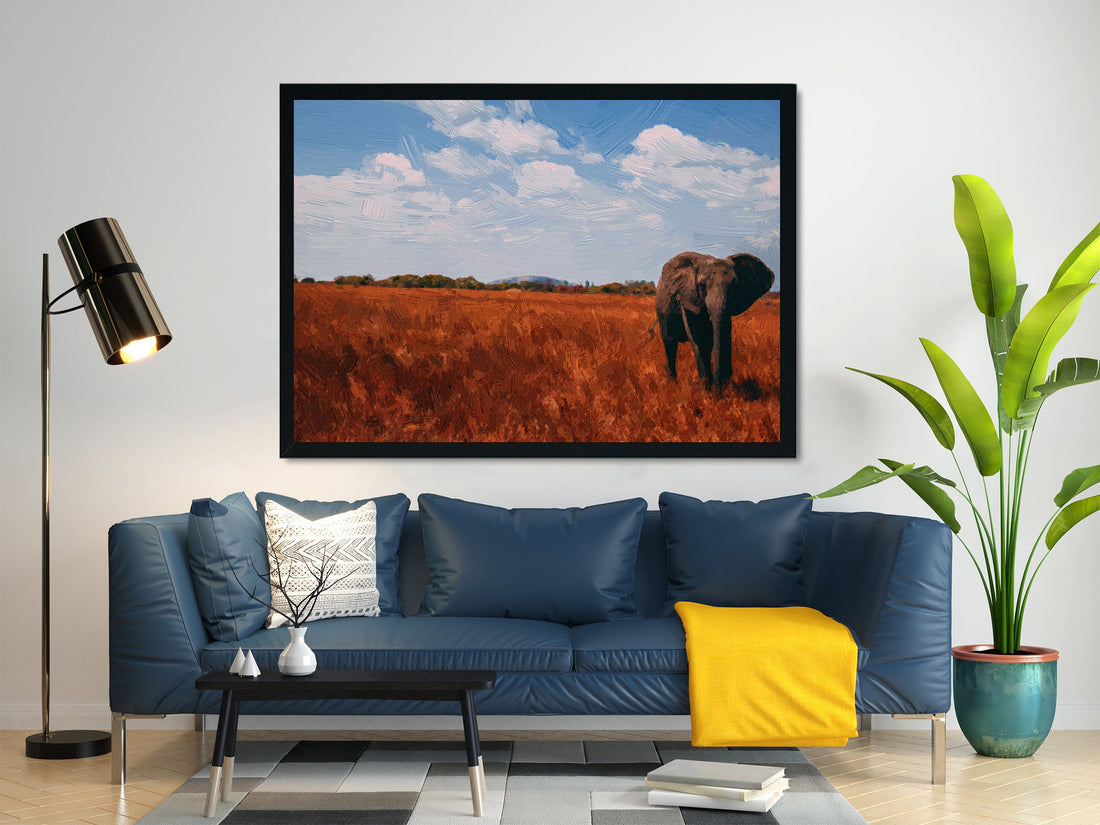 A male Asian elephant Painting - Meri Deewar 3 : 2 Horizontal Premium Wall Art Canvas by MeriDeewar