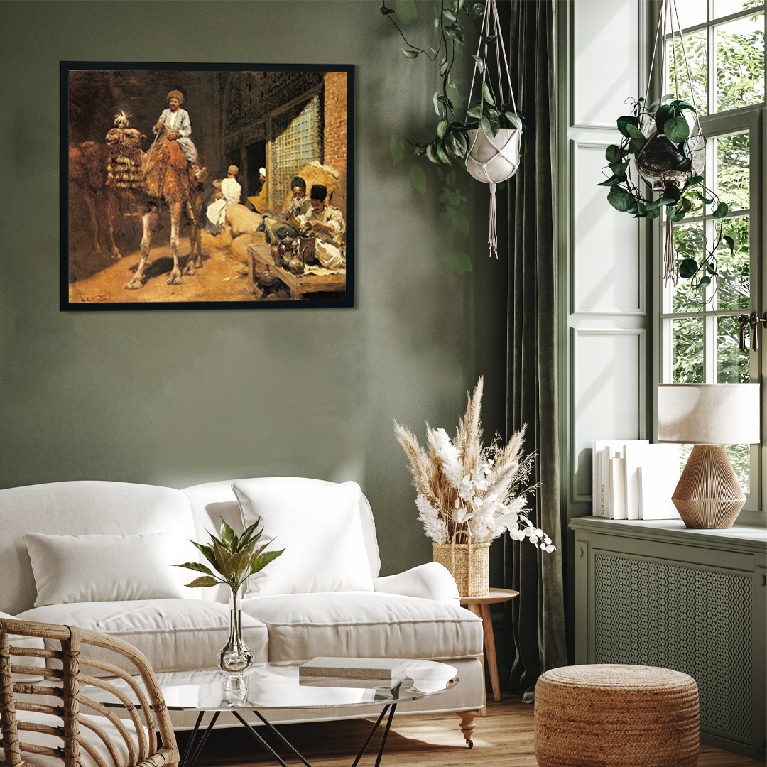 A Marketplace in Ispahan Painting 3 : 2 Horizontal Premium Wall Art Canvas by MeriDeewar