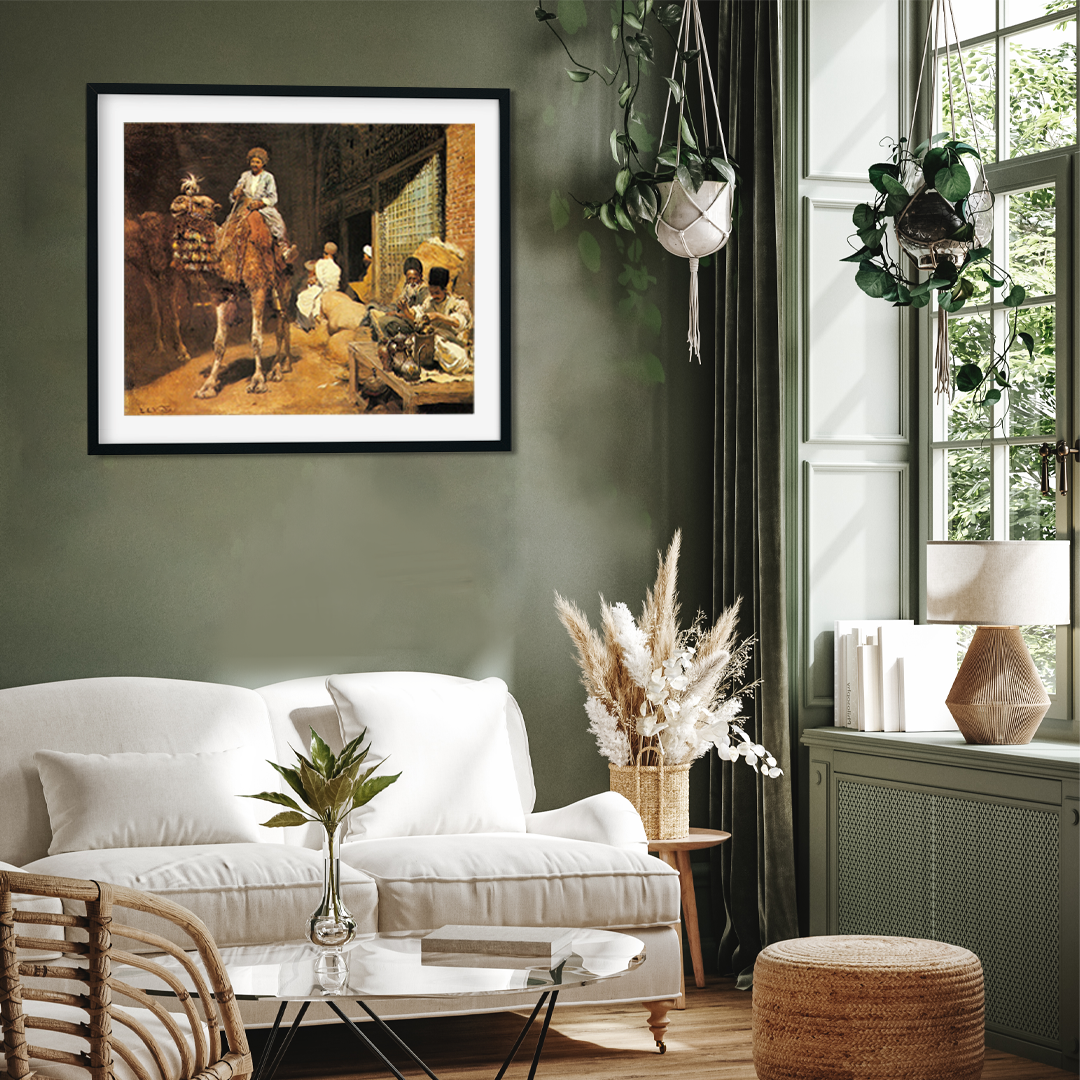 A Marketplace in Ispahan Painting 3 : 2 Horizontal Premium Wall Art Canvas by MeriDeewar