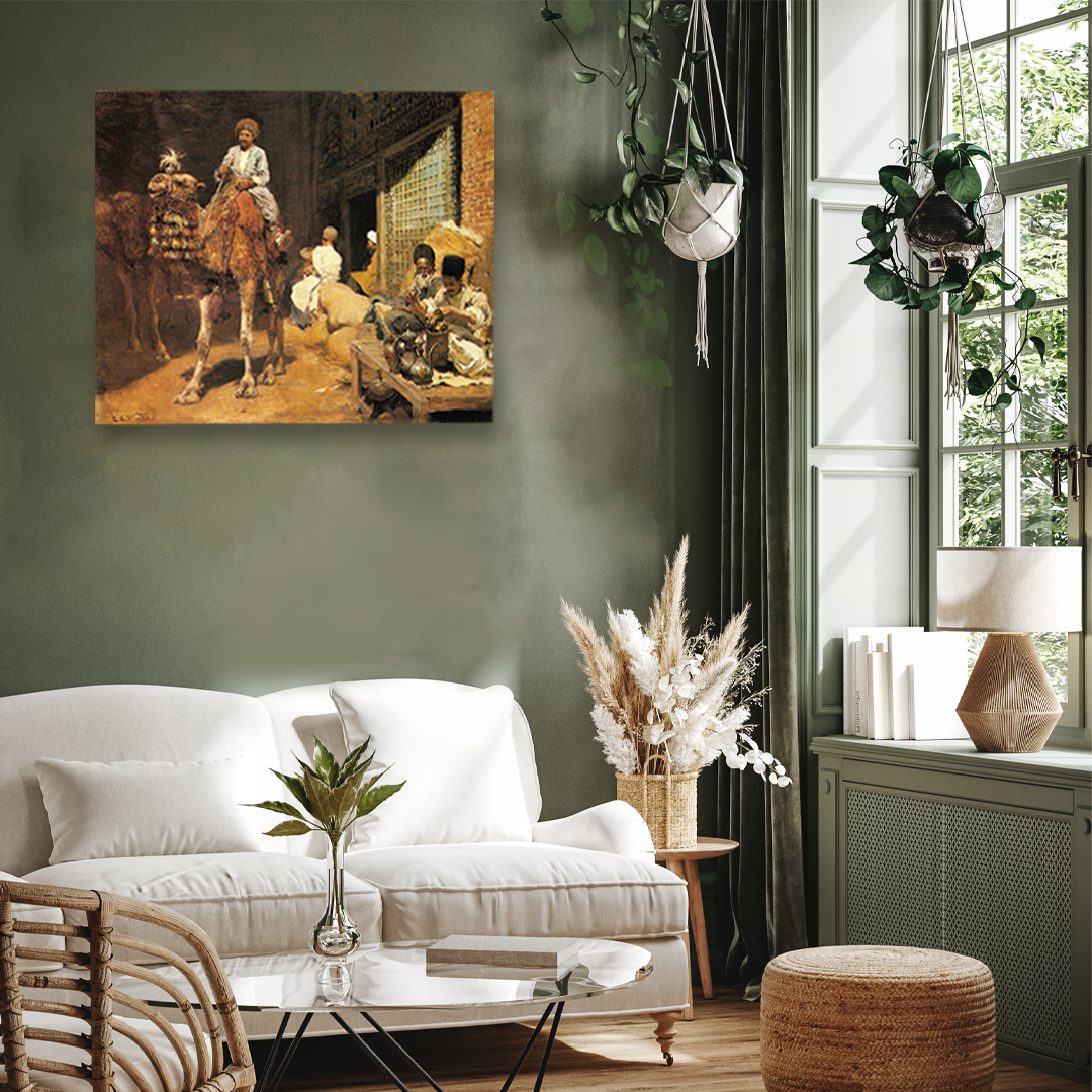 A Marketplace in Ispahan Painting 3 : 2 Horizontal Premium Wall Art Canvas by MeriDeewar