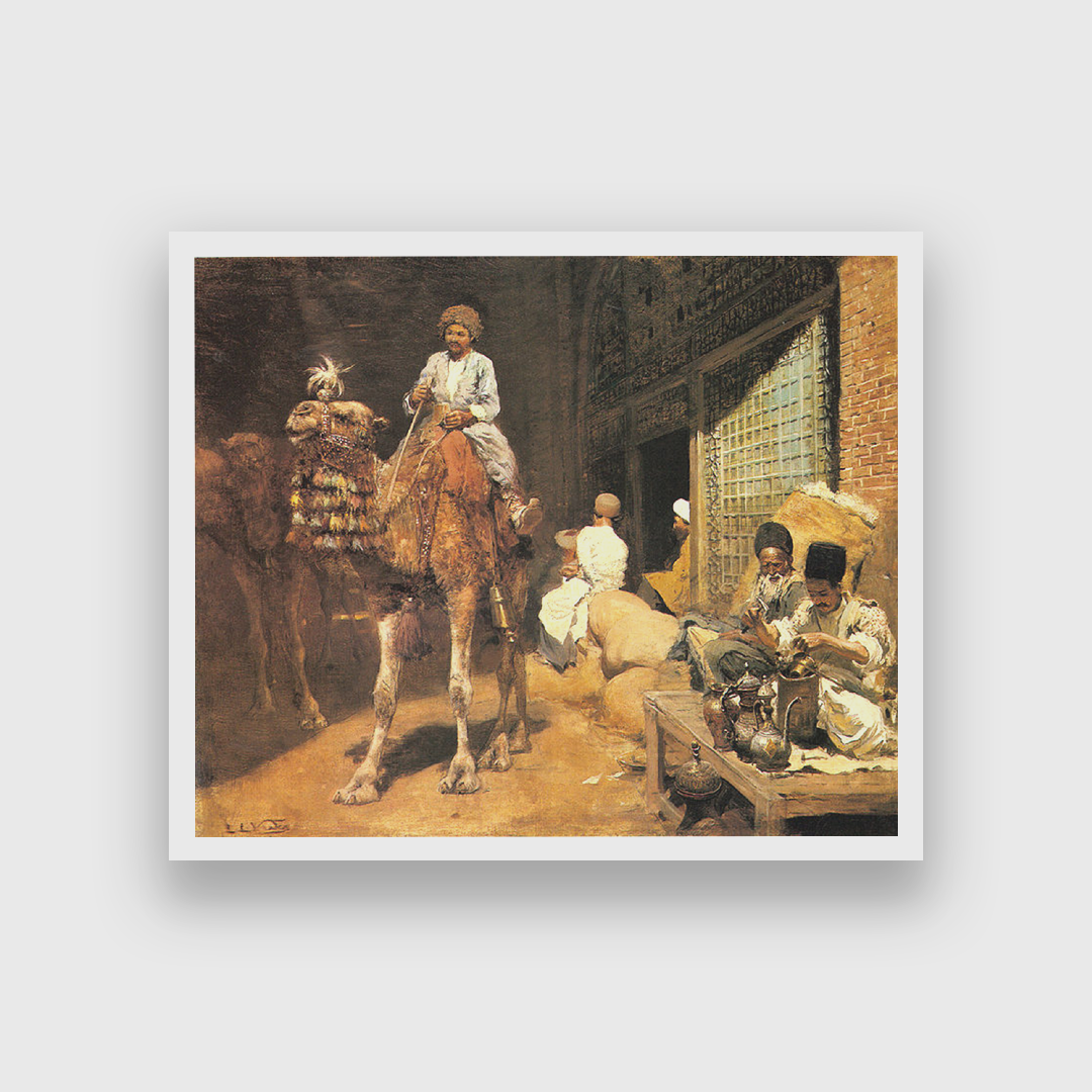 A Marketplace in Ispahan Painting 3 : 2 Horizontal Premium Wall Art Canvas by MeriDeewar