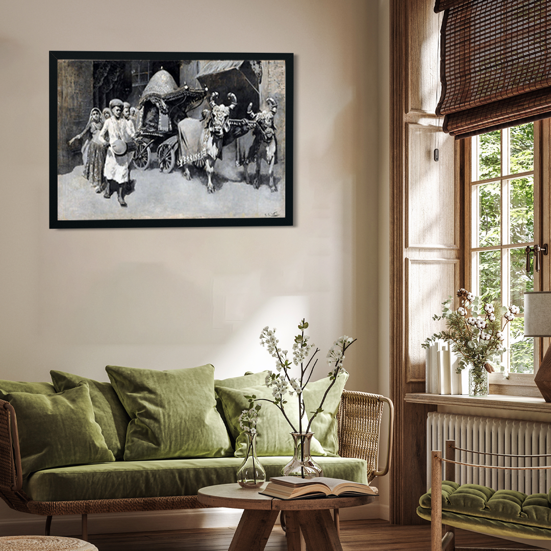 A Marriage Procession in India Painting 3 : 2 Horizontal Premium Wall Art Canvas by MeriDeewar