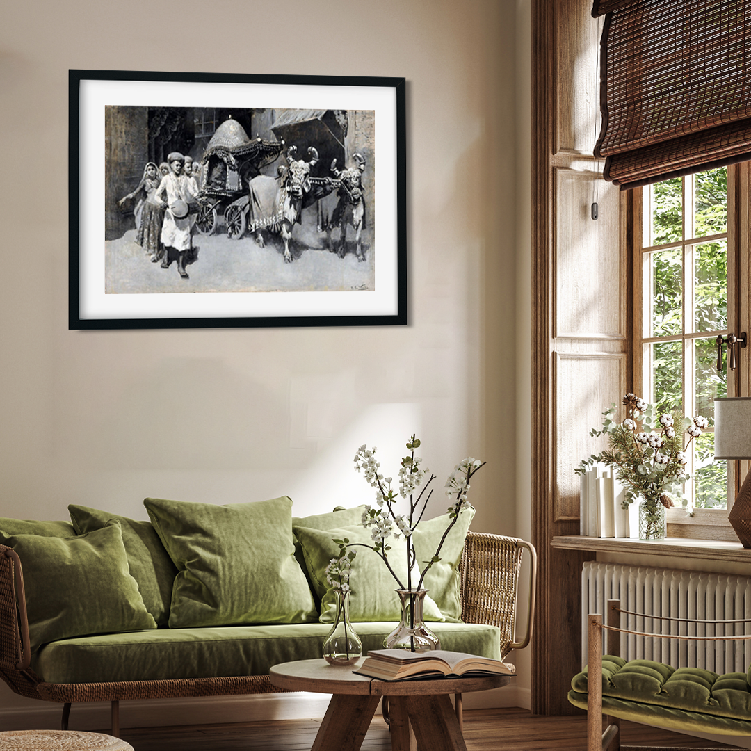 A Marriage Procession in India Painting 3 : 2 Horizontal Premium Wall Art Canvas by MeriDeewar