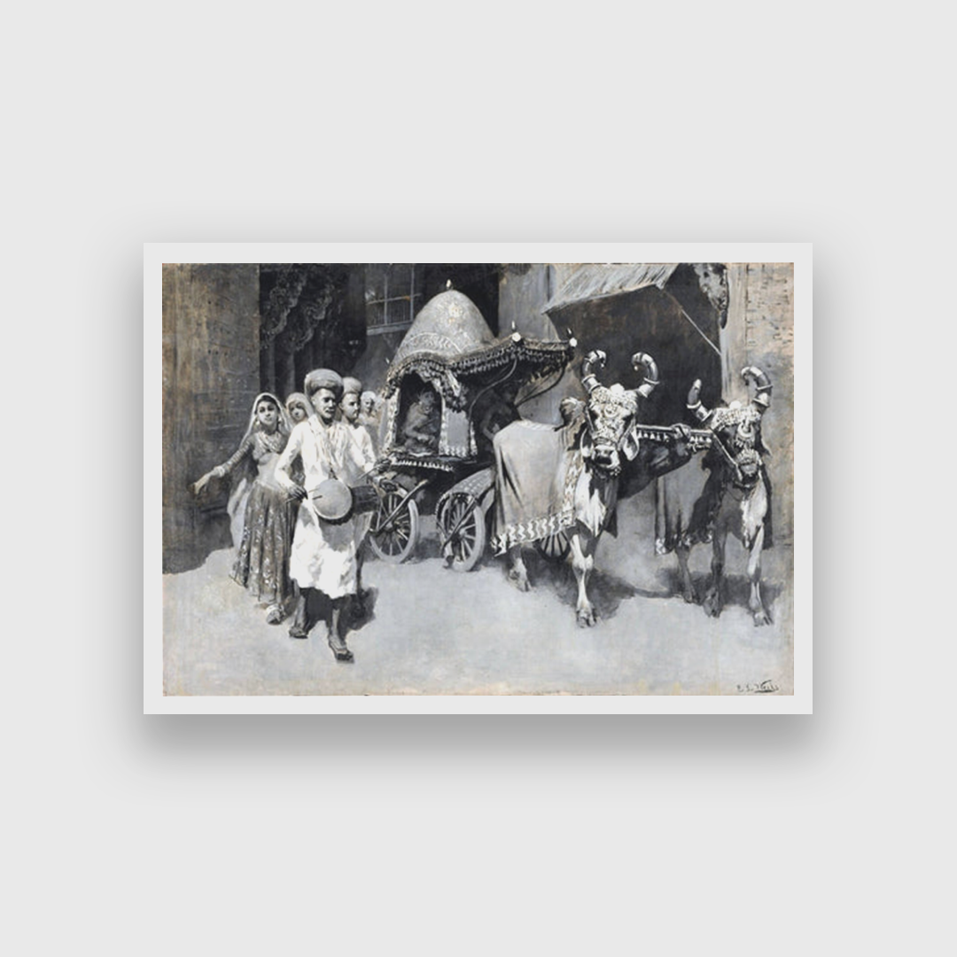 A Marriage Procession in India Painting 3 : 2 Horizontal Premium Wall Art Canvas by MeriDeewar
