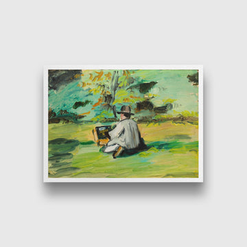 A Painter At Work Painting - Meri Deewar 4 : 3 Horizontal Premium Wall Art Canvas by MeriDeewar