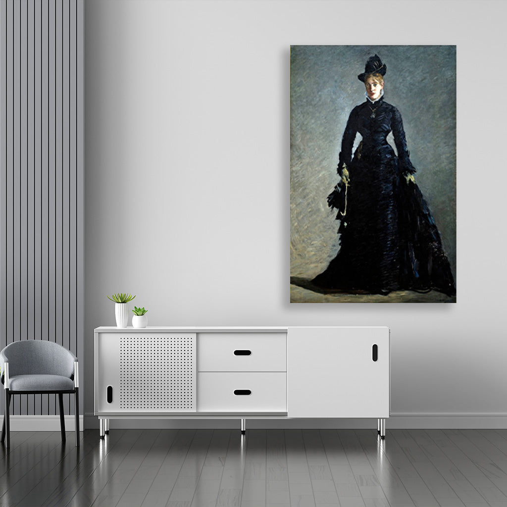 A Parisian Lady Painting-Meri Deewar 2 : 3 Vertical Premium Wall Art Canvas by MeriDeewar