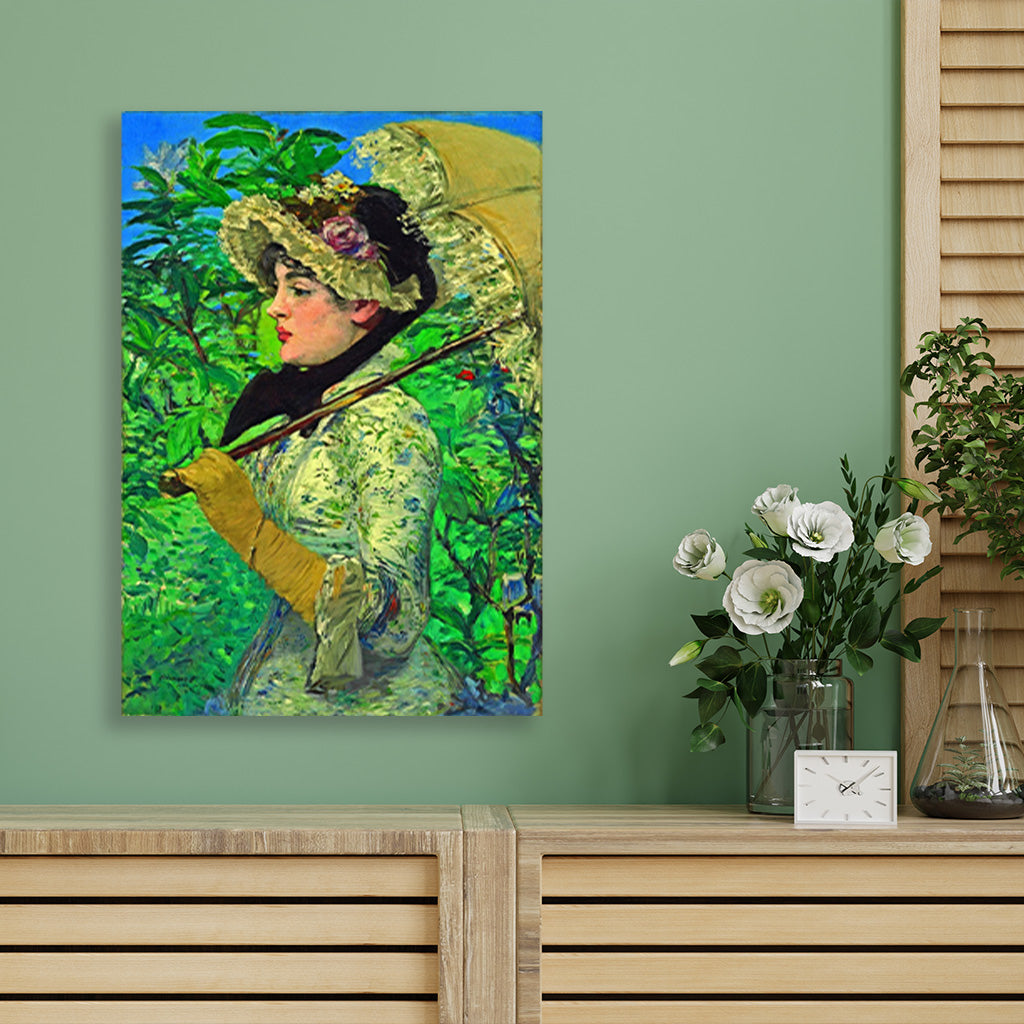 A Portrait Of A Parisian Actress Painting-Meri Deewar 3 : 4 Vertical Premium Wall Art Canvas by MeriDeewar