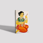 A-seated-courtesan-playing-a-sitar Painting-Meri Deewar 2 : 3 Vertical Premium Wall Art Canvas by MeriDeewar
