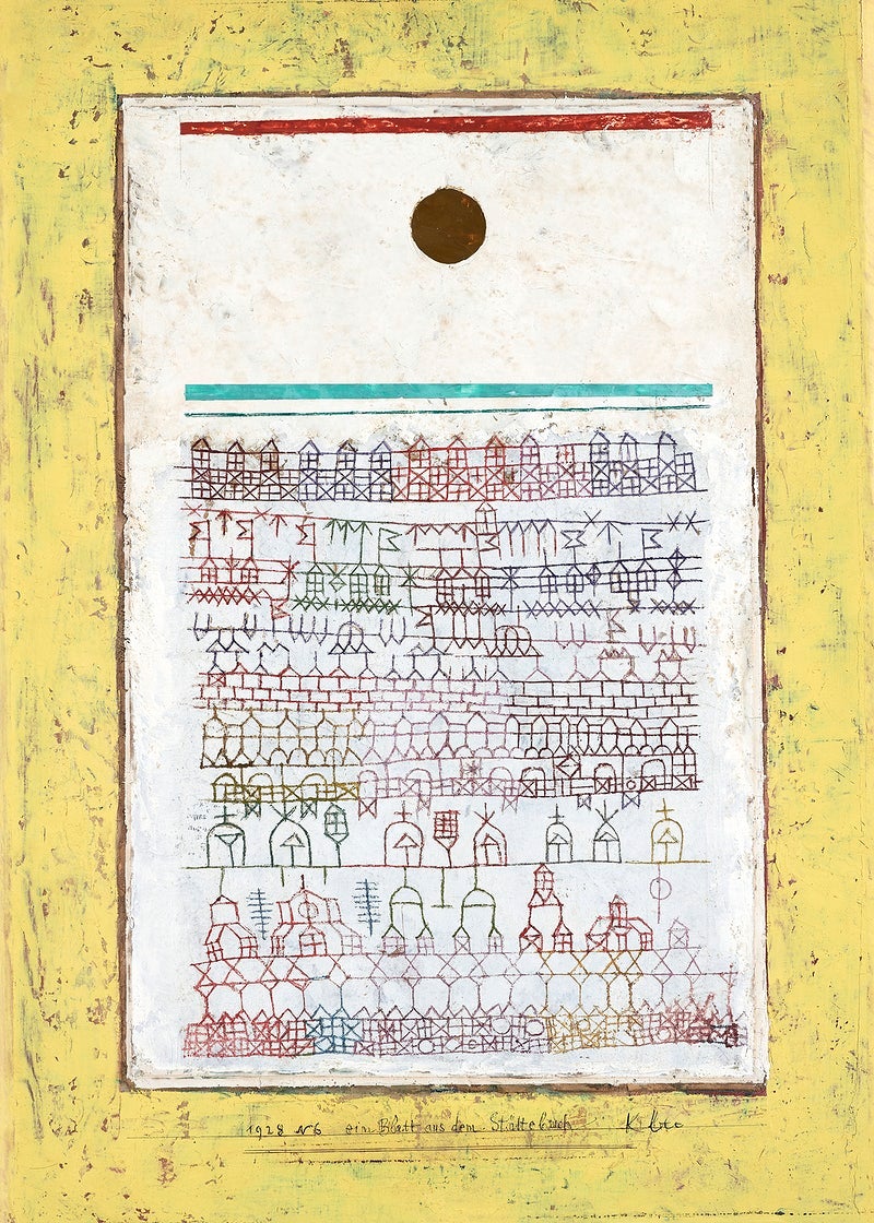 A sheet from the city book painting - Meri Deewar 3 : 4.2 Vertical Premium Wall Art Canvas by MeriDeewar