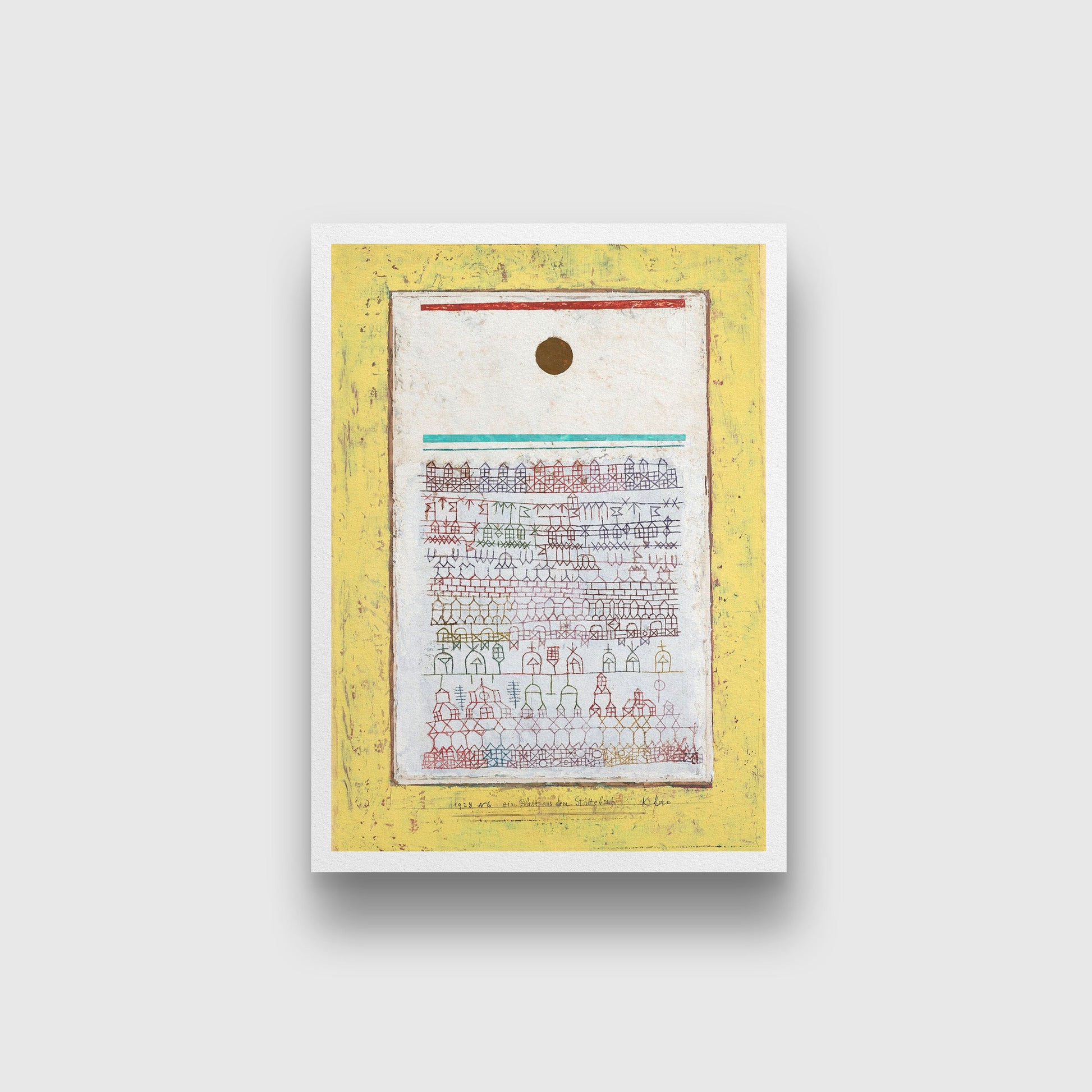 A sheet from the city book painting - Meri Deewar 3 : 4.2 Vertical Premium Wall Art Canvas by MeriDeewar