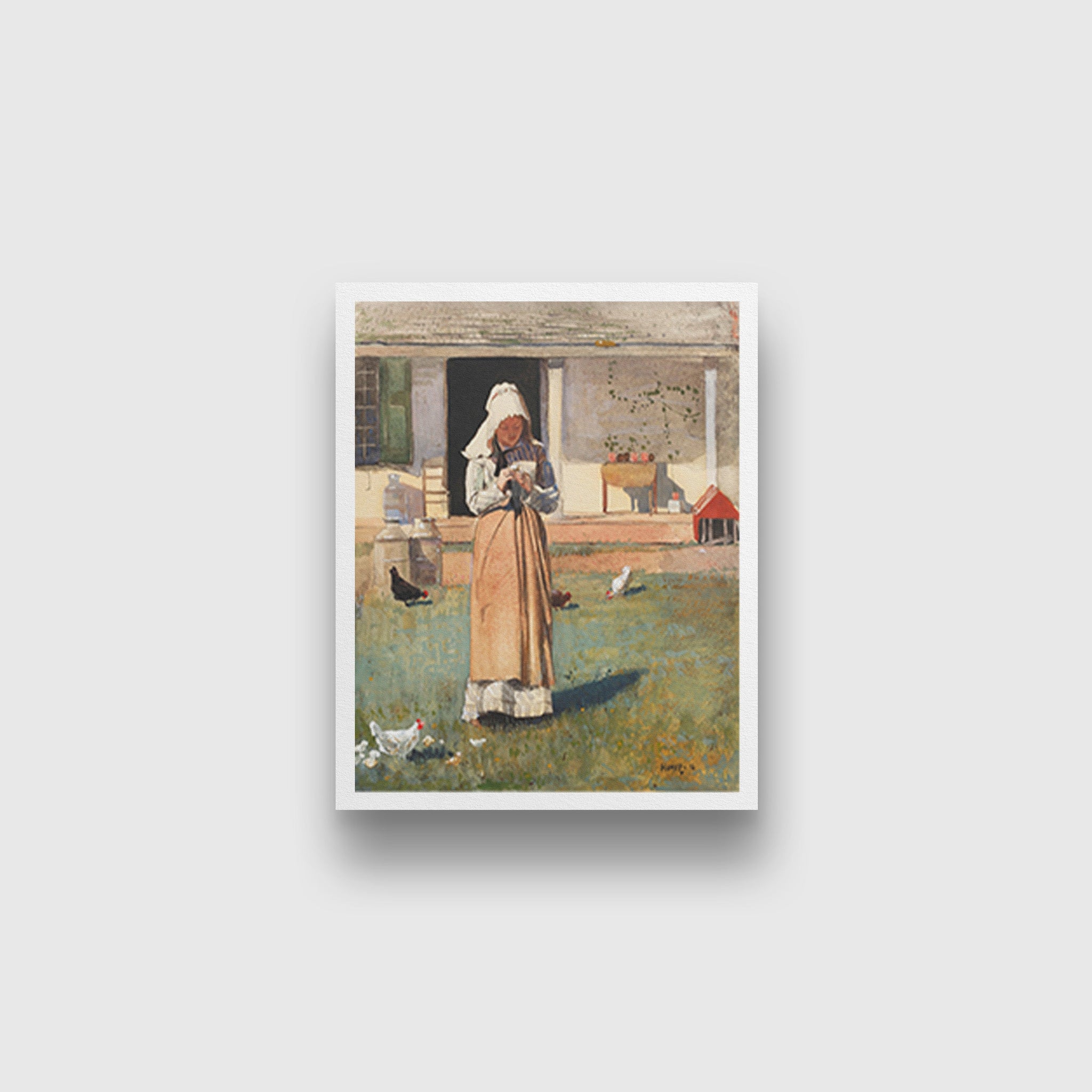 A Sick Chicken painting - Meri Deewar 4 :5 Vertical Premium Wall Art Canvas by MeriDeewar