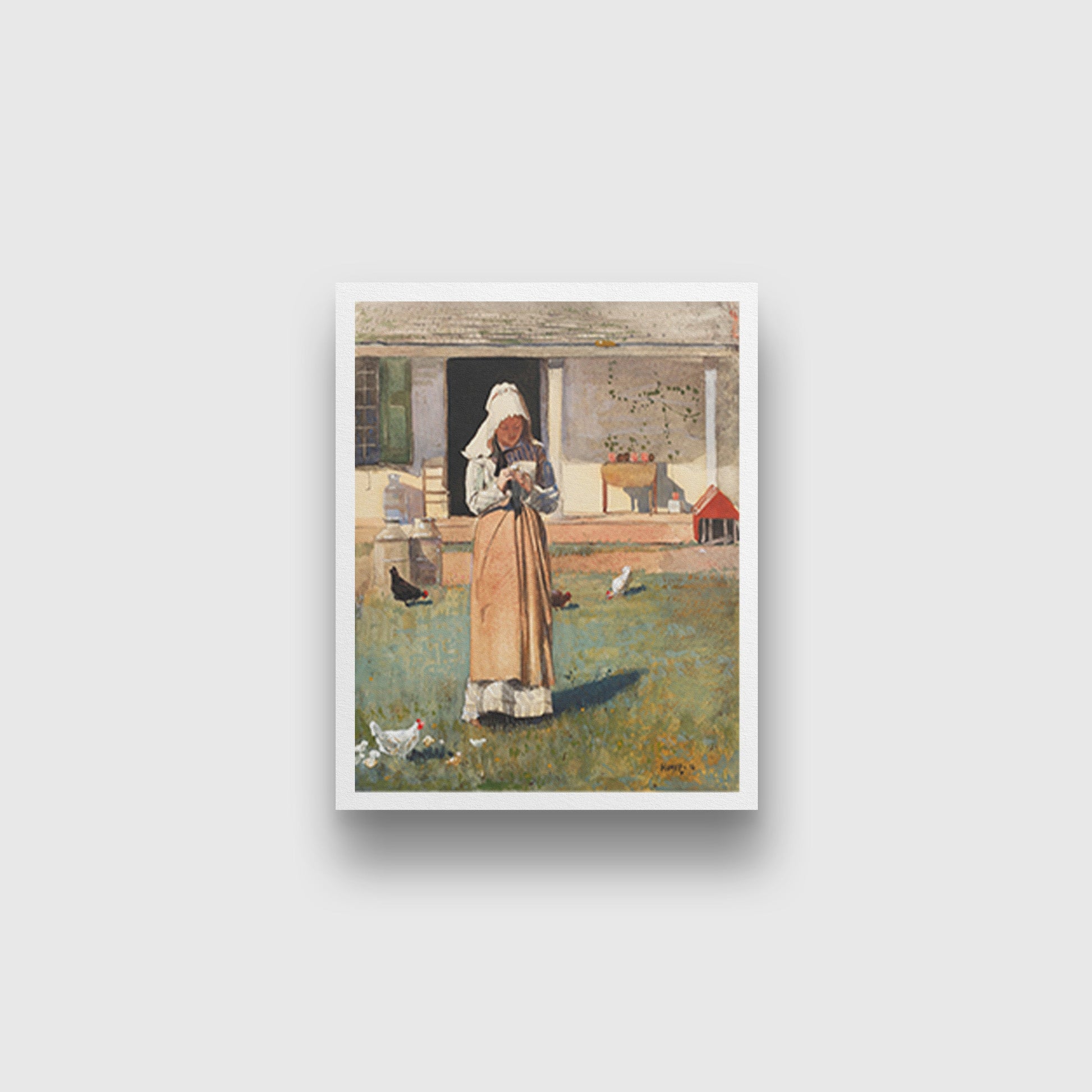 A Sick Chicken painting - Meri Deewar 4 :5 Vertical Premium Wall Art Canvas by MeriDeewar