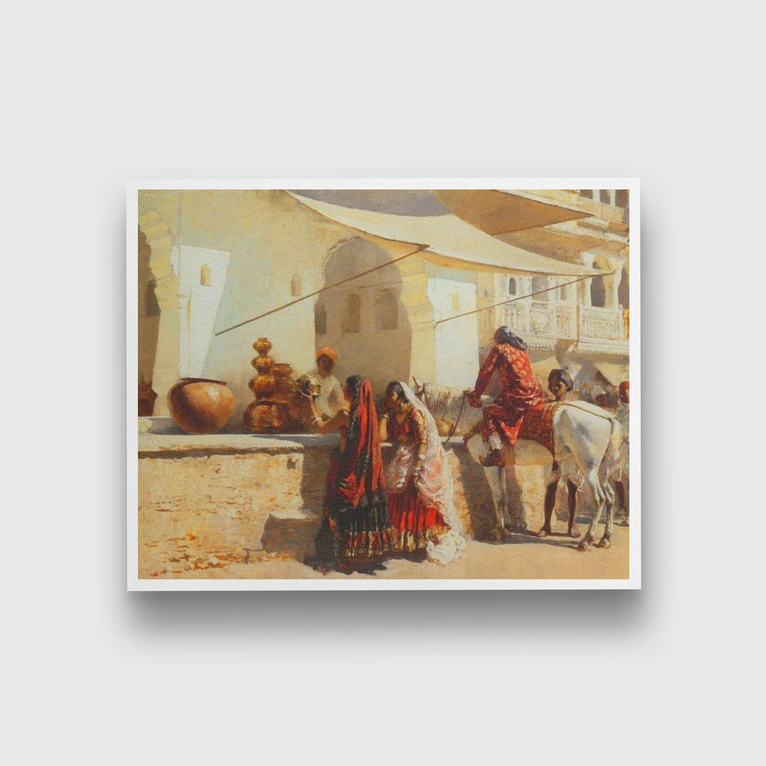 A Street Market Scene India 1887 Painting - Meri Deewar 4 :5 Vertical Premium Wall Art Canvas by MeriDeewar