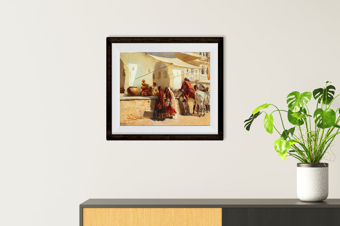 A Street Market Scene India 1887 Painting - Meri Deewar 4 :5 Vertical Premium Wall Art Canvas by MeriDeewar