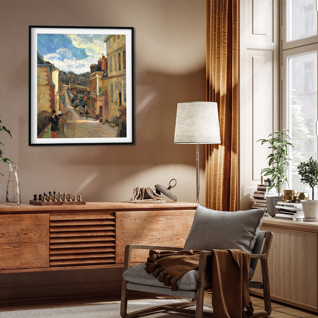 A Suburban Street Painting 5 : 6 Vertical Premium Wall Art Canvas by MeriDeewar