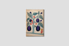 A-woman-pulling-giant-aubergines-from-a-tree Painting-Meri Deewar 2 : 3 Vertical Premium Wall Art Canvas by MeriDeewar