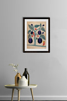 A-woman-pulling-giant-aubergines-from-a-tree Painting-Meri Deewar 2 : 3 Vertical Premium Wall Art Canvas by MeriDeewar