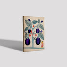 A-woman-pulling-giant-aubergines-from-a-tree Painting-Meri Deewar 2 : 3 Vertical Premium Wall Art Canvas by MeriDeewar