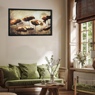 Abstract Brown Flowers Design Printed Wall Painting 4 : 3 Horizontal Premium Wall Art Canvas by MeriDeewar