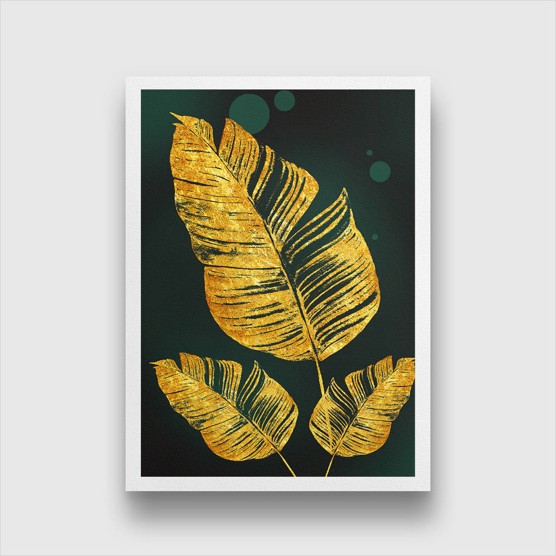 Abstract Golden Leaves Painting 2 : 3 Vertical Premium Wall Art Canvas by MeriDeewar
