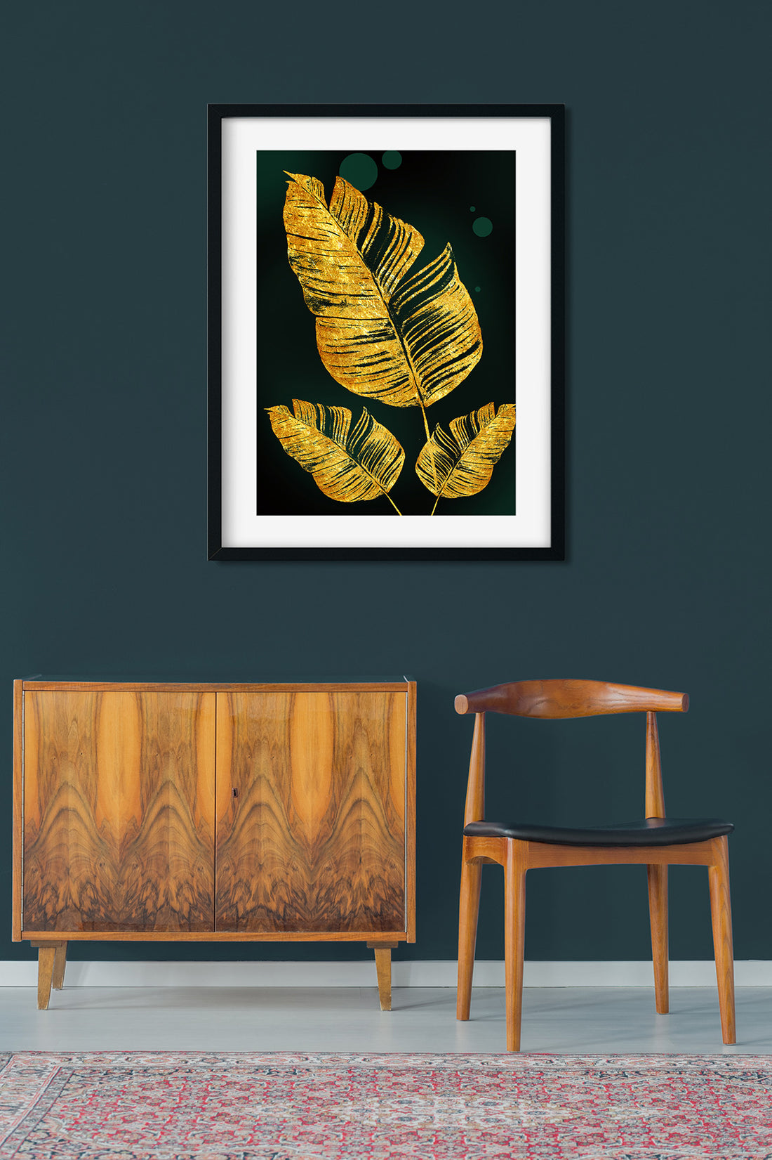 Abstract Golden Leaves Painting 2 : 3 Vertical Premium Wall Art Canvas by MeriDeewar