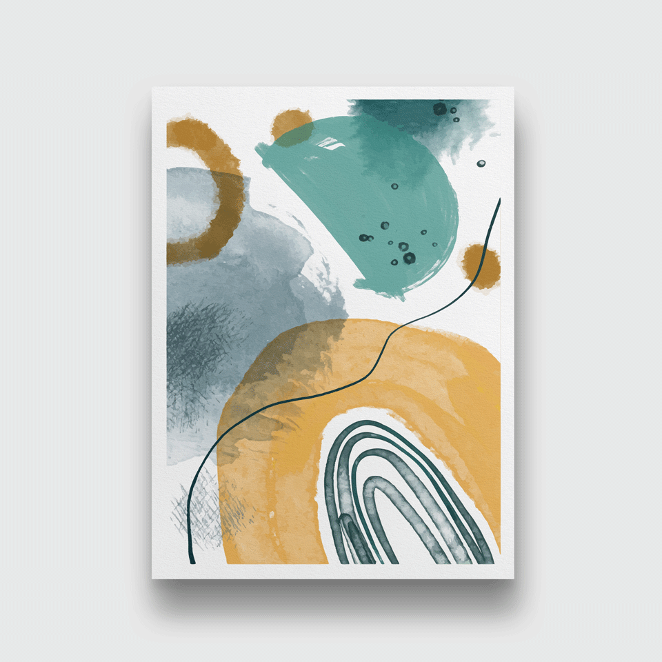 Abstract Hand drawn abstract Painting 4 X 5.5 Vertical Premium Wall Art Canvas by MeriDeewar