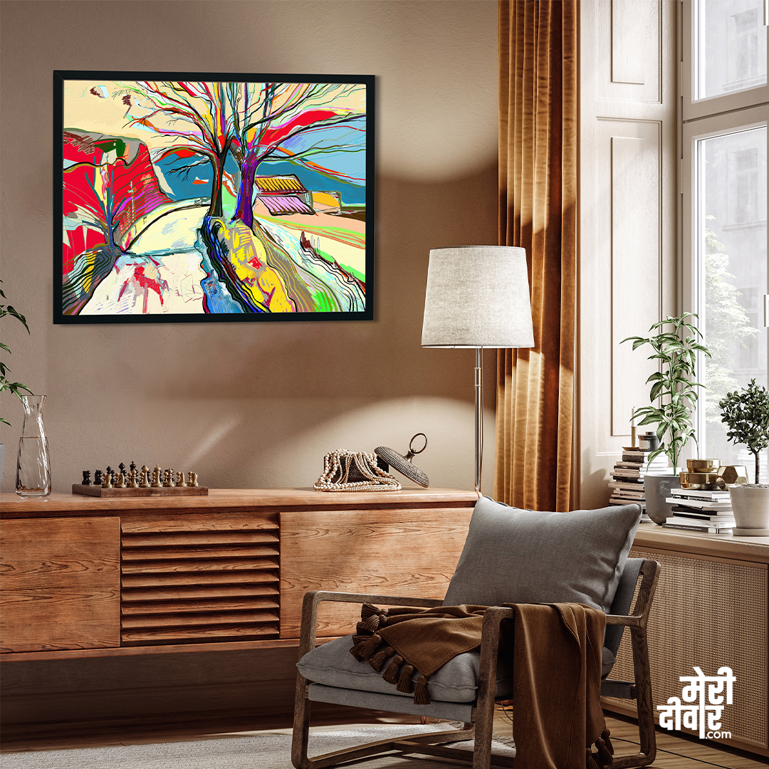 Abstract landscape Wall Painting 3 : 2 Horizontal Premium Wall Art Canvas by MeriDeewar