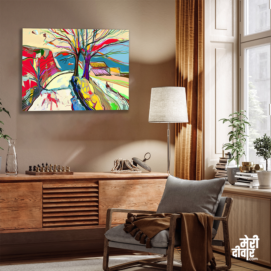 Abstract landscape Wall Painting 3 : 2 Horizontal Premium Wall Art Canvas by MeriDeewar