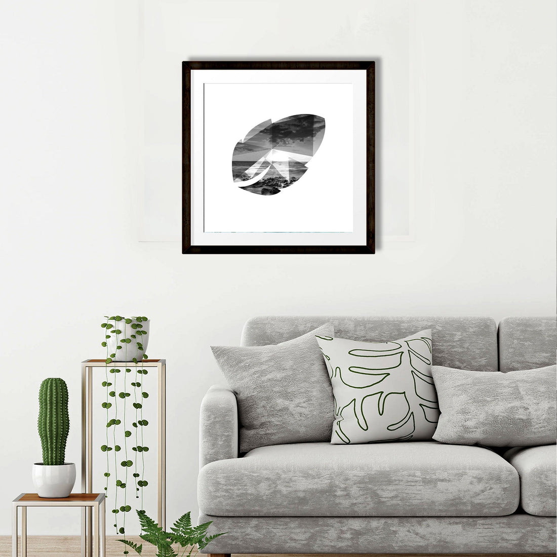 Abstract Leaf 1 : 1 Square Premium Wall Art Canvas by MeriDeewar