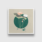 Abstract Lotus Painting 1 : 1 Square Premium Wall Art Canvas by MeriDeewar