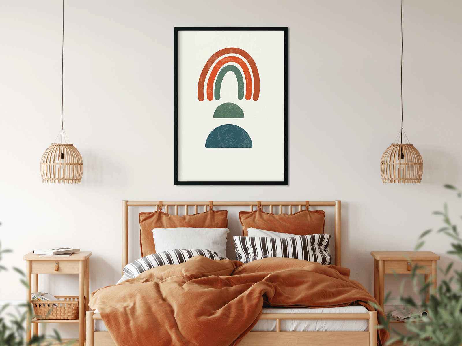 Abstract modern boho contemporary Painting 4 X 5.5 Vertical Premium Wall Art Canvas by MeriDeewar