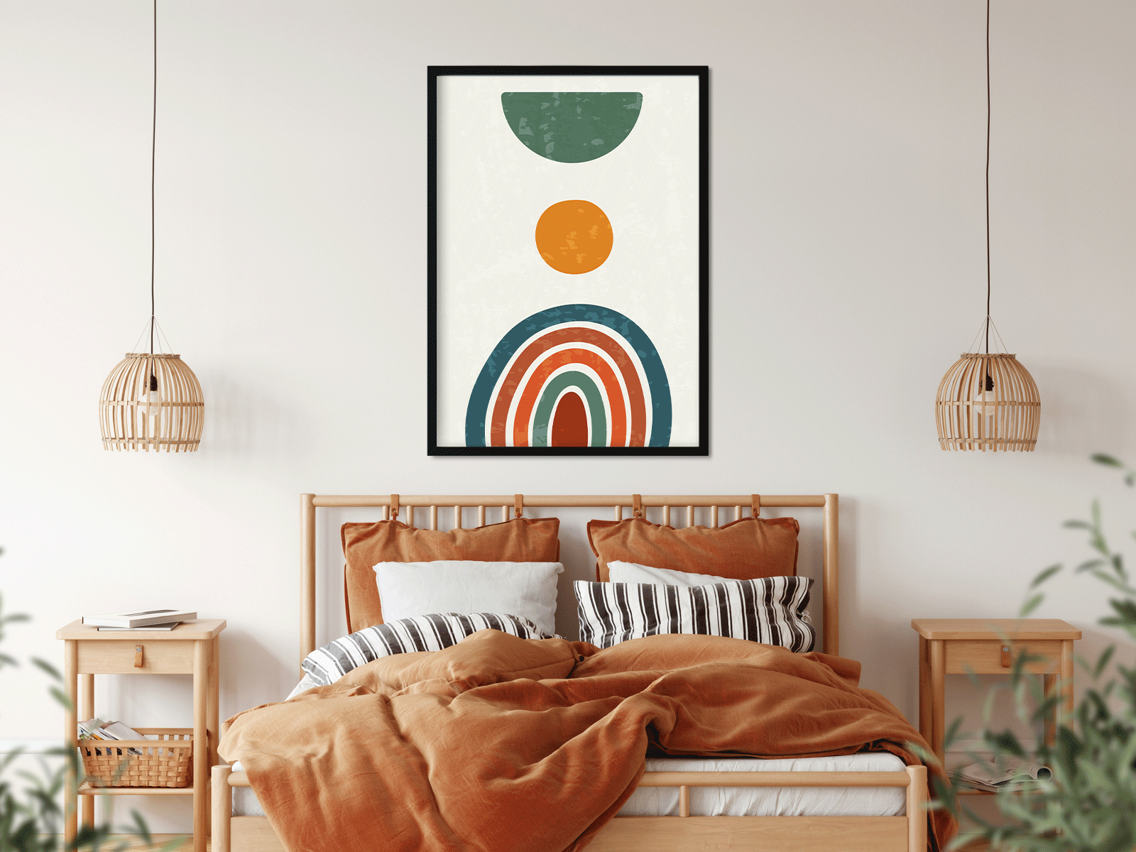 Abstract modern boho contemporary wall Painting 4 X 5.5 Vertical Premium Wall Art Canvas by MeriDeewar