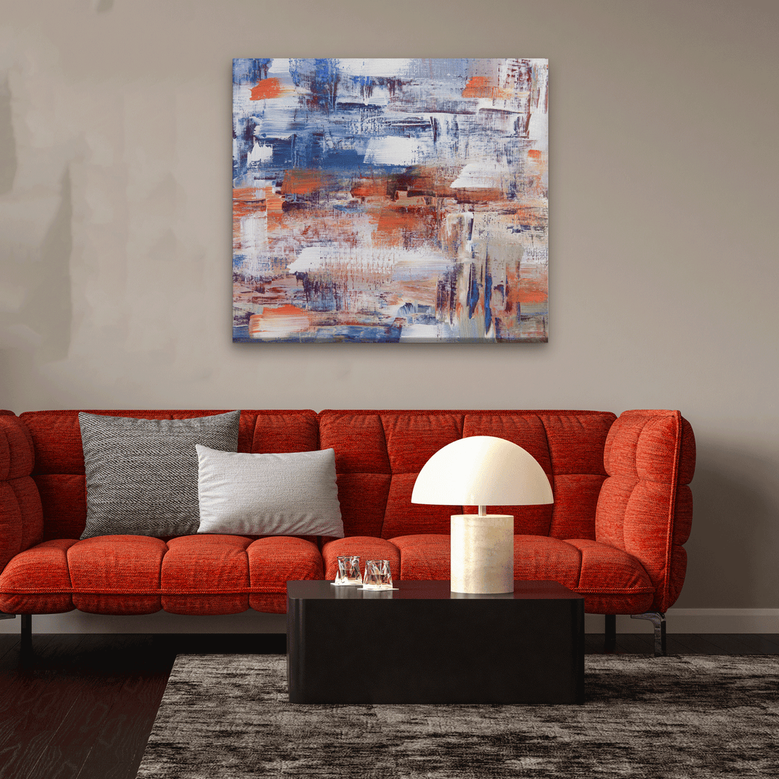 Abstract Oil Paintings 1 : 1 Square Premium Wall Art Canvas by MeriDeewar