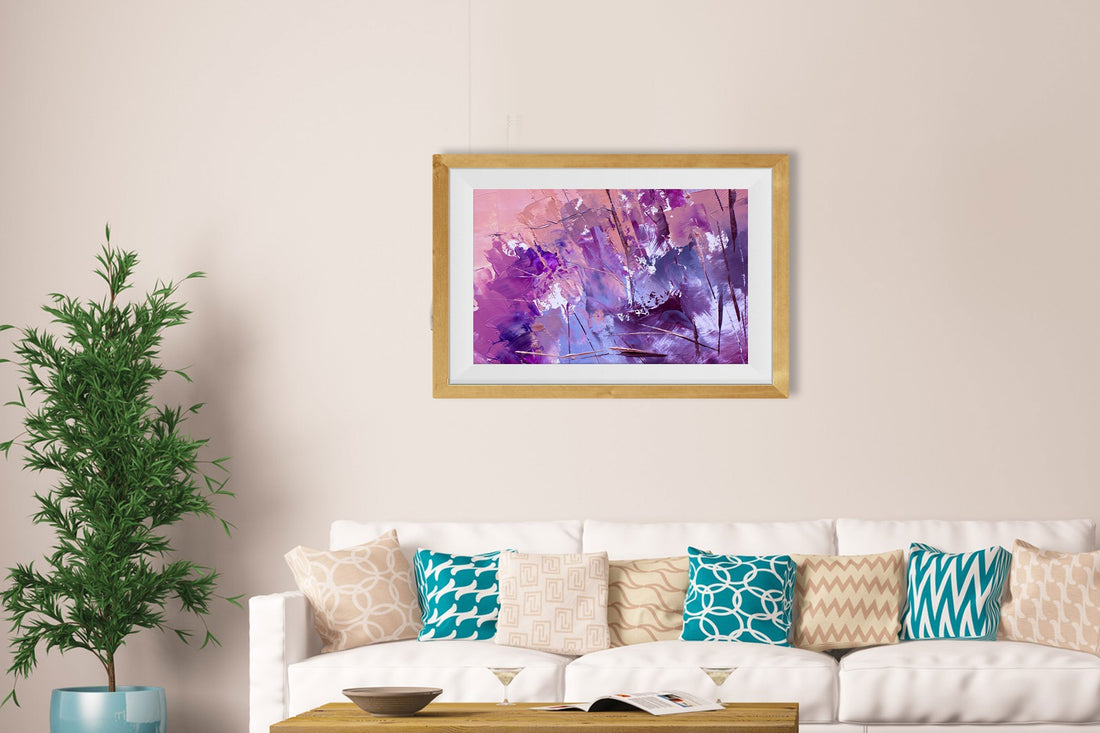 Abstract painting Purple Canvas 3 : 2 Horizontal Premium Wall Art Canvas by MeriDeewar