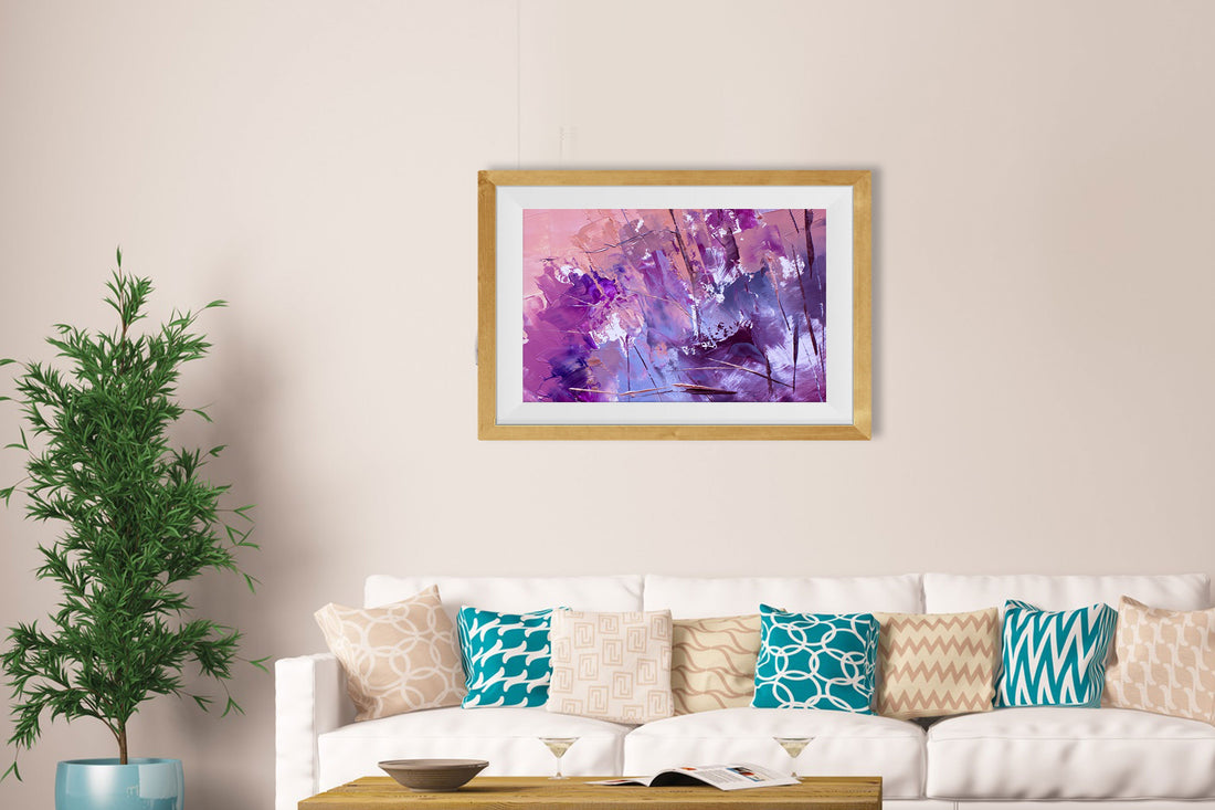 Abstract Painting Purple 3 : 2 Horizontal Premium Wall Art Canvas by MeriDeewar