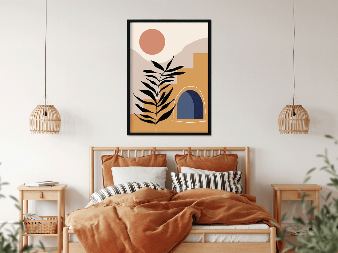 Abstract wall art set with landscape dessert plants Painting 3 : 4.2 Vertical Premium Wall Art Canvas by MeriDeewar
