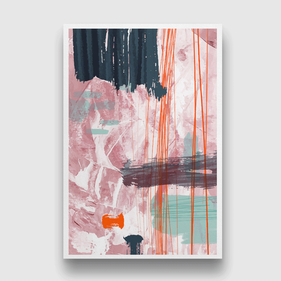Abstract watercolor shape covers painting 3 : 4.2 Vertical Premium Wall Art Canvas by MeriDeewar