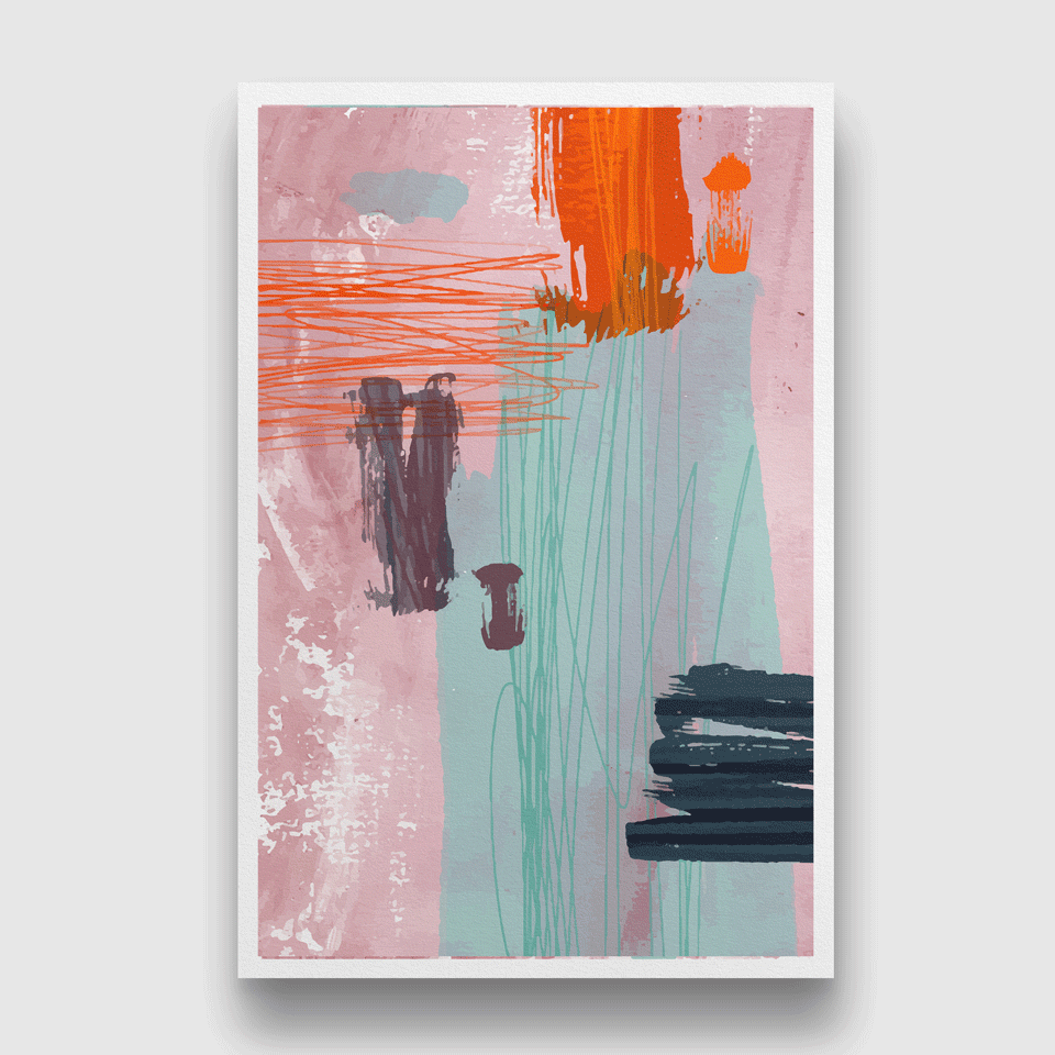 Abstract watercolor shape painting 3 : 4.2 Vertical Premium Wall Art Canvas by MeriDeewar