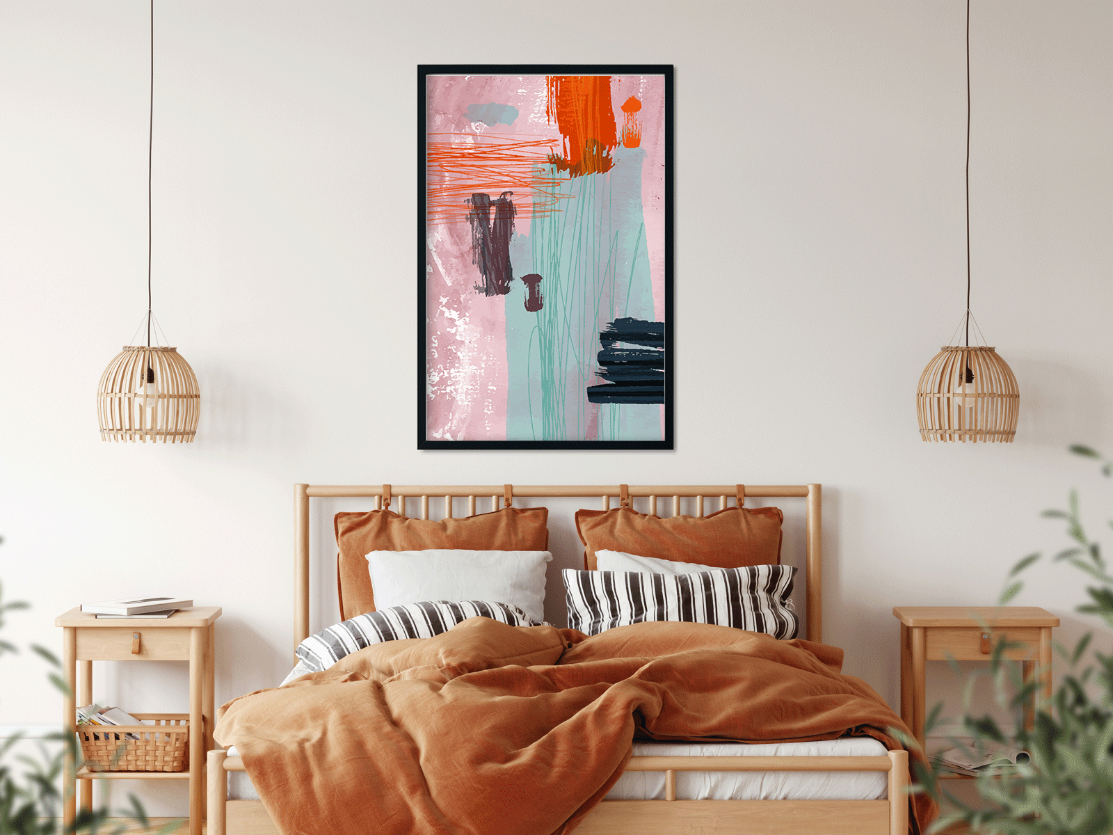 Abstract watercolor shape painting 3 : 4.2 Vertical Premium Wall Art Canvas by MeriDeewar
