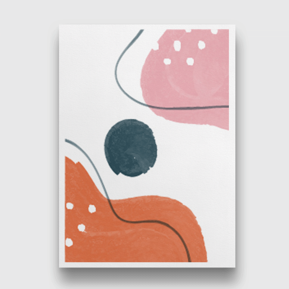 Abstract watercolor shapes cover Painting 3 : 4.2 Vertical Premium Wall Art Canvas by MeriDeewar