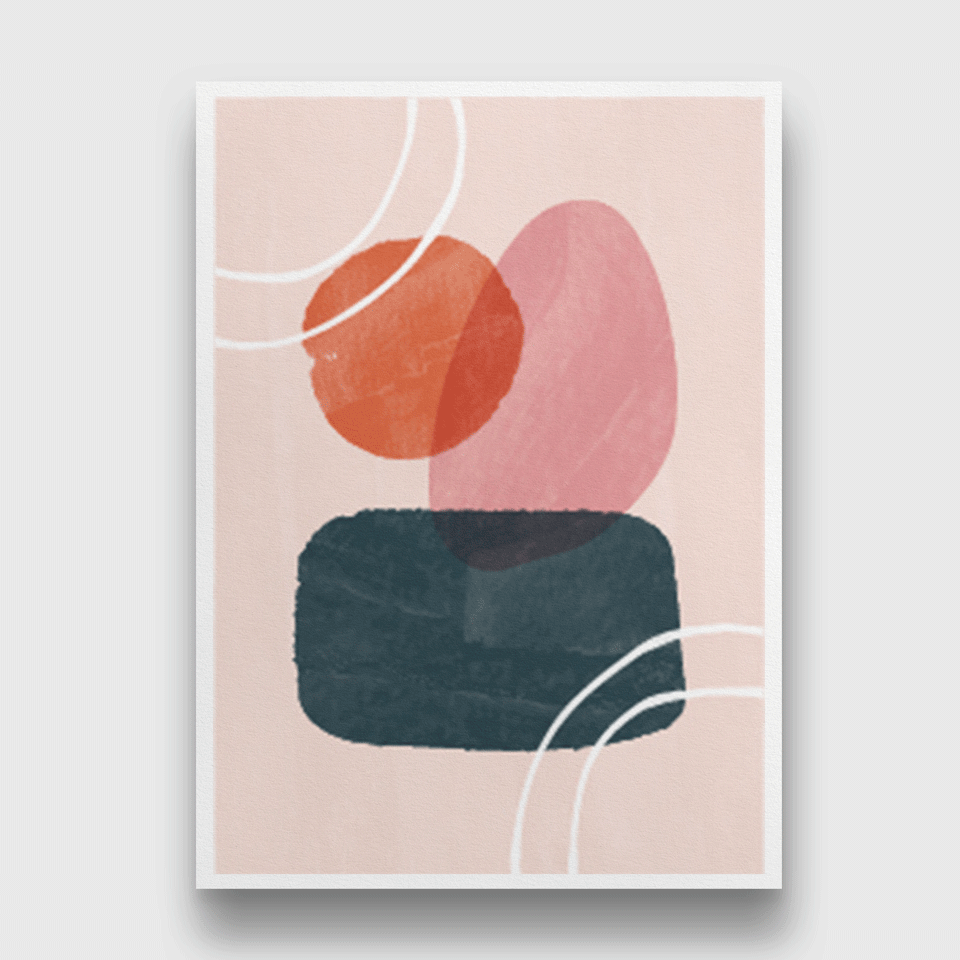 Abstract watercolor shapes covers Painting 3 : 4.2 Vertical Premium Wall Art Canvas by MeriDeewar