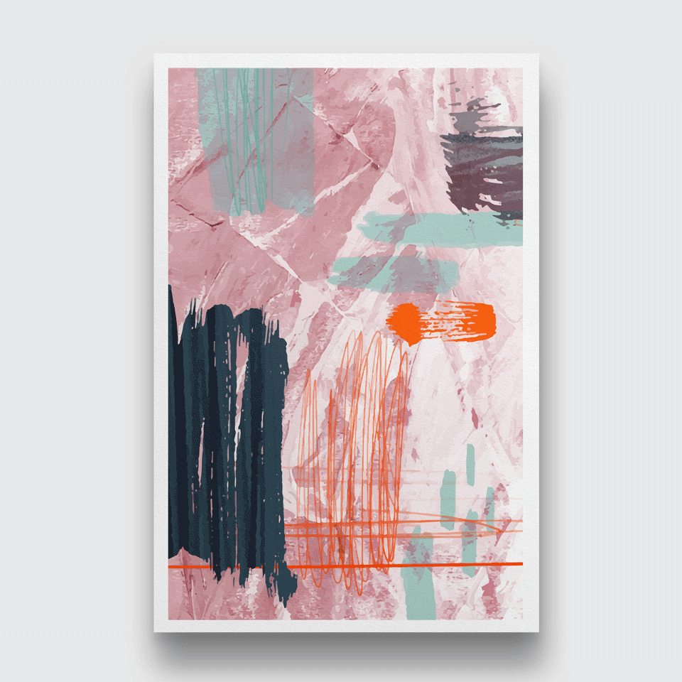Abstract watercolor shapes painting 3 : 4.2 Vertical Premium Wall Art Canvas by MeriDeewar