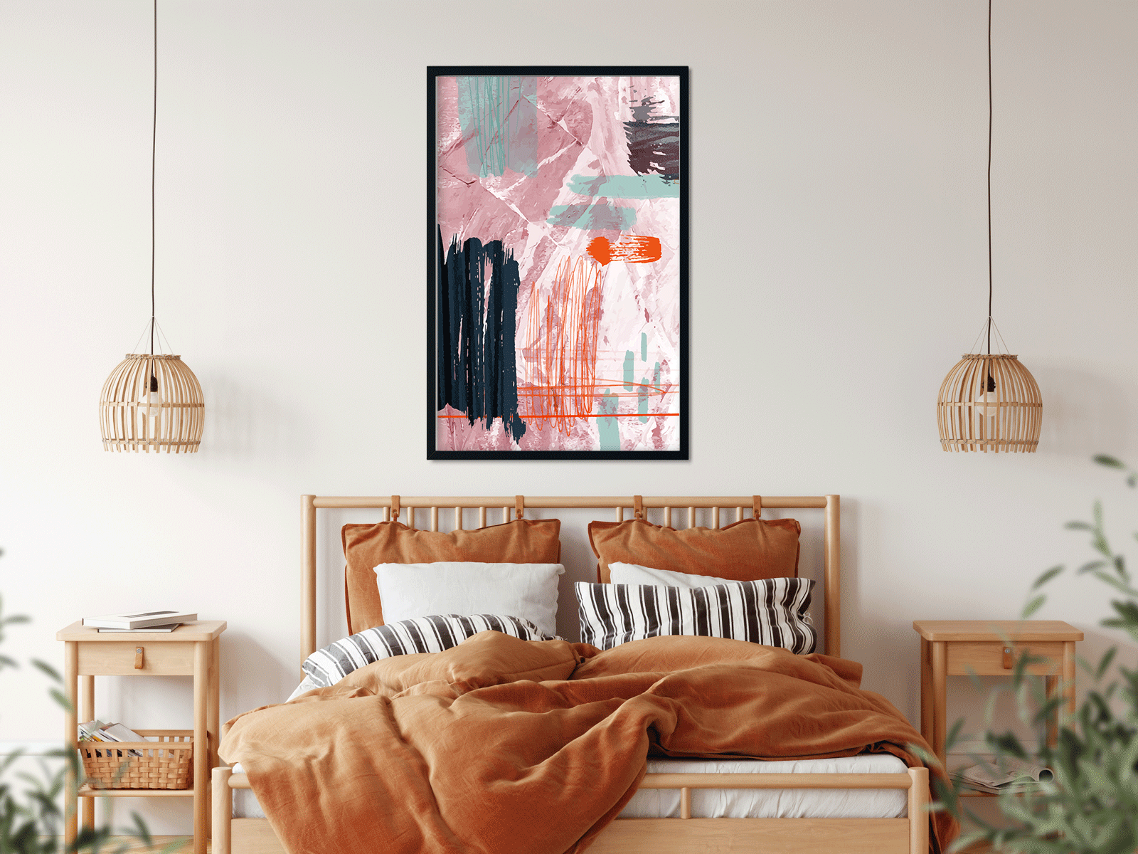 Abstract watercolor shapes painting 3 : 4.2 Vertical Premium Wall Art Canvas by MeriDeewar