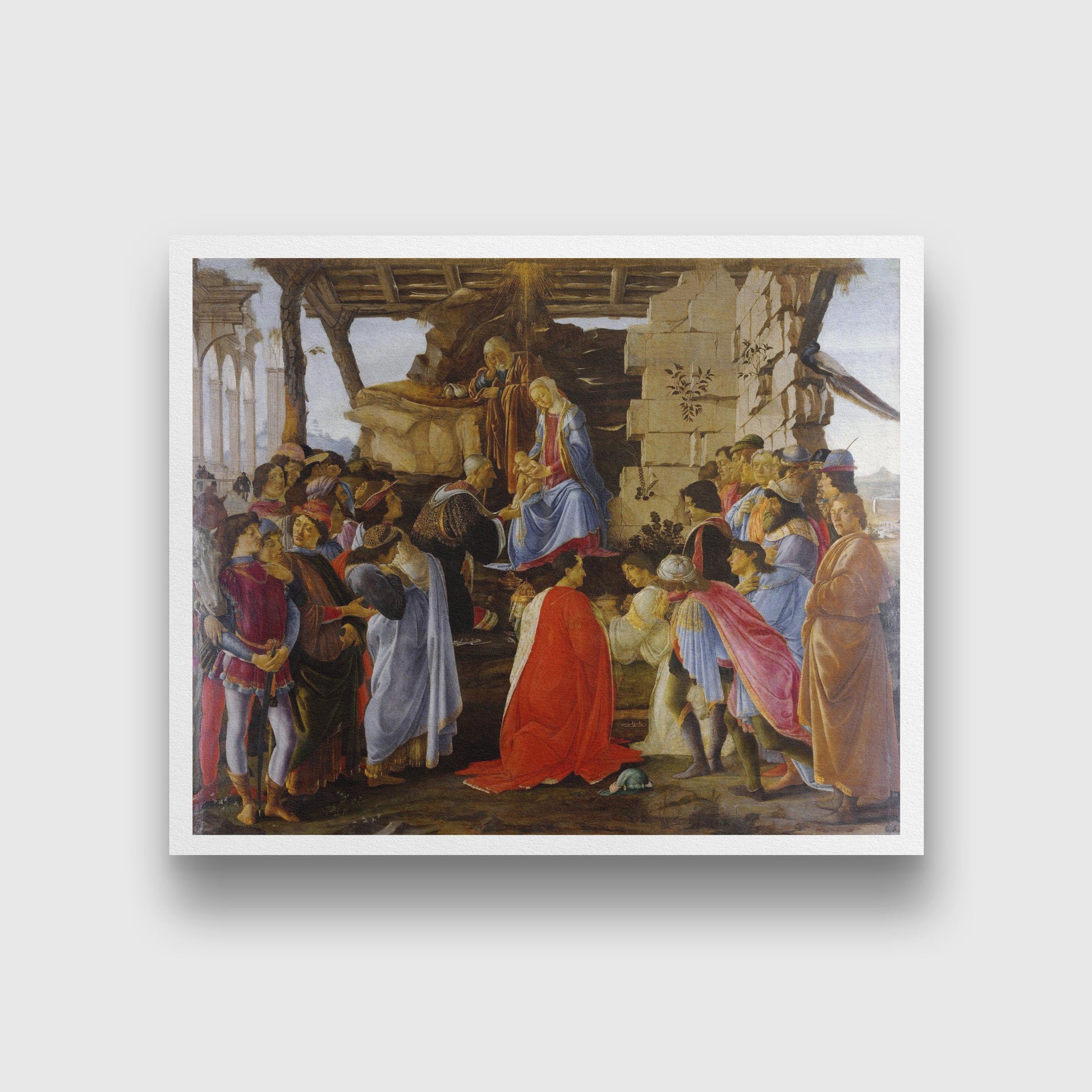 Adoration of the Magi Painting-Meri Deewar 5 : 4 Horizontal Premium Wall Art Canvas by MeriDeewar