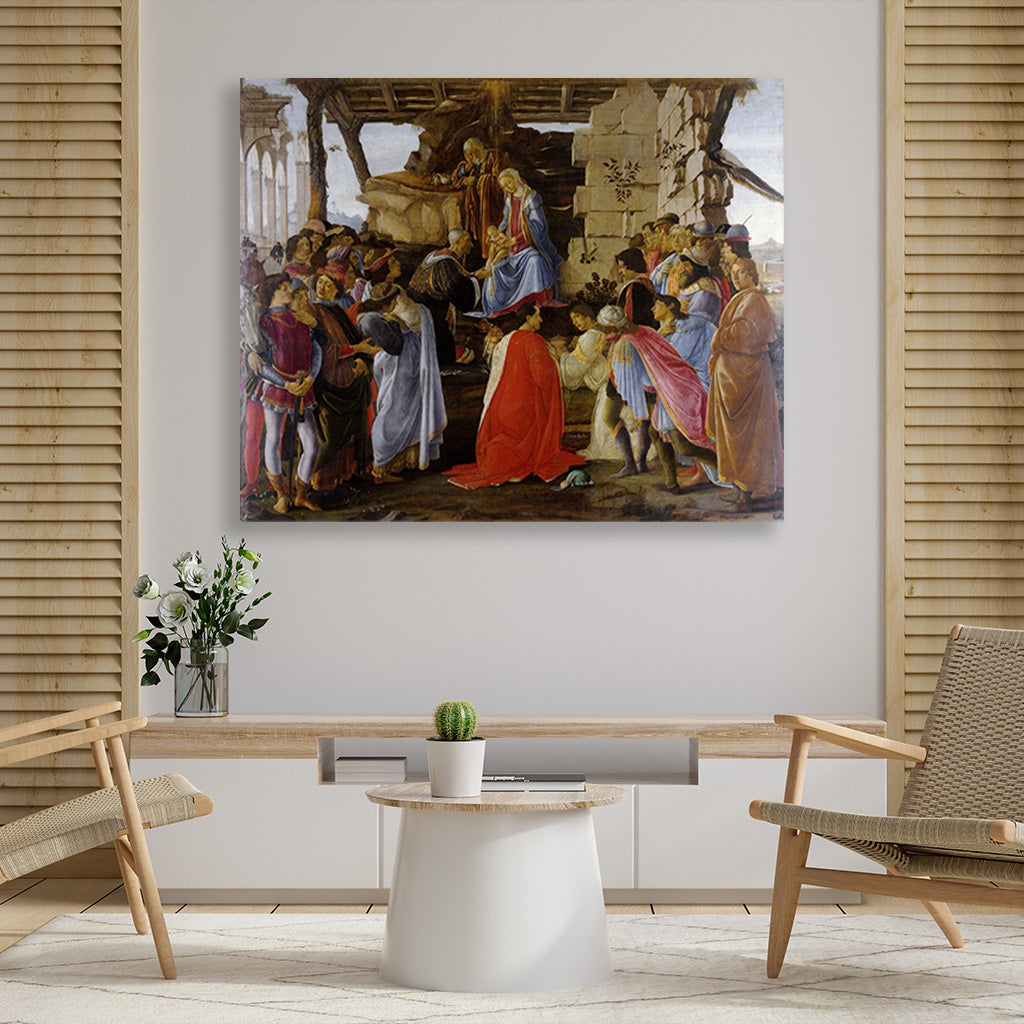 Adoration of the Magi Painting-Meri Deewar 5 : 4 Horizontal Premium Wall Art Canvas by MeriDeewar