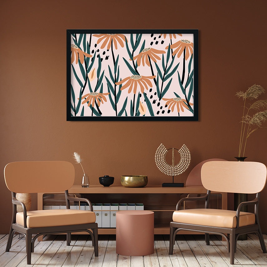 Aesthetic Vintage Pattern Painting 3 : 2 Horizontal Premium Wall Art Canvas by MeriDeewar